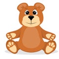 Vector illustration of a smiling teddy bear isolated